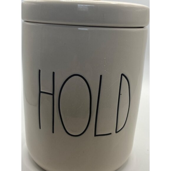Rae Dunn Ceramic "Hold" Canister With Lid Artisan Collection By Magenta 181 - Picture 2 of 6